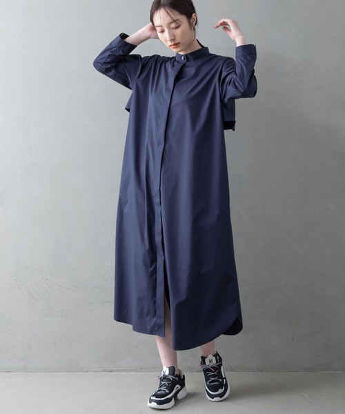 「MARECHAL TERRE」 長袖ワンピース MEDIUM インディゴブルー レディース_画像7