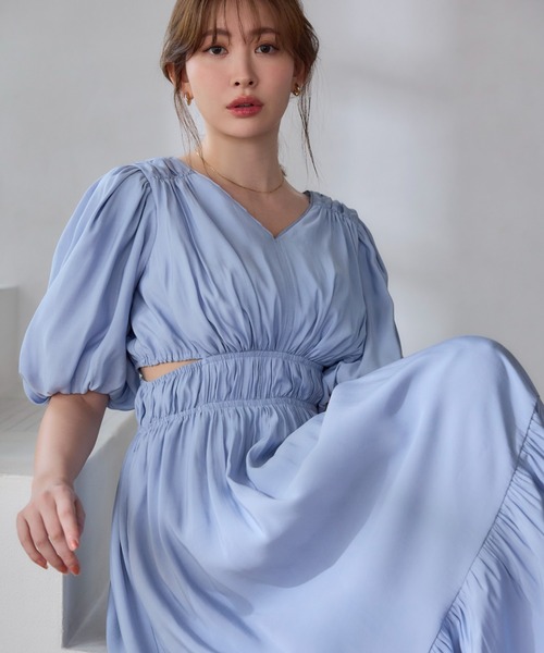 Her lip to 7分袖ワンピース M ブルー レディース : ZOZOTOWN Yahoo!店