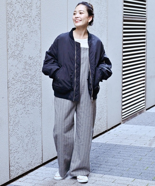 「B.C STOCK」 「Simplicite」オーバーオール FREE チャコールグレー レディース_画像7