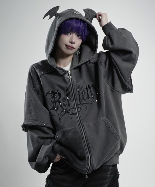REFLEM デビルレイヤードZIPフーディー/ジップパーカー REFLEM/レフレム』デビルレイヤードZIPフーディー/ジップパーカー