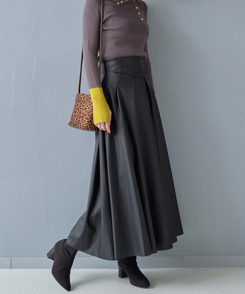 STYLEBLOCK（スタイルブロック） スカート フェイクレザーロングフレア