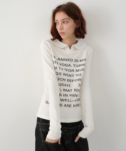 SOLWEIGE tシャツ 「SOLWEIGE」レイヤード風 シャツカラーデザイン 
