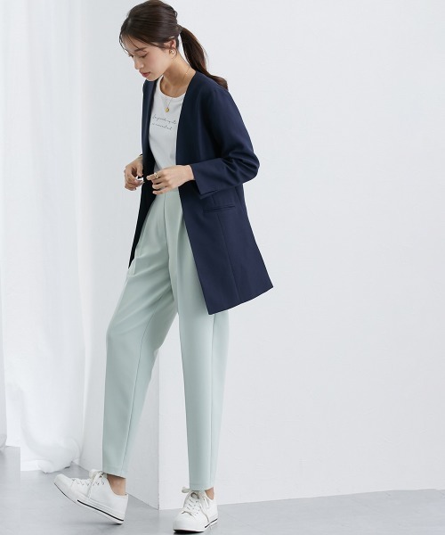 「7days Life Styling」 「Silent Majority」ノーカラージャケット M チャコール レディース_画像2