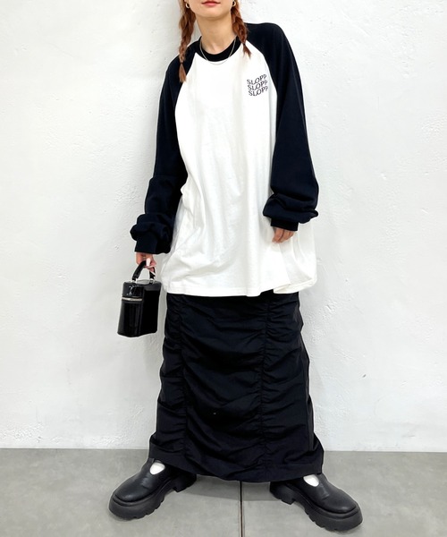 「WHO'S WHO gallery」 「sloppy」長袖カットソー FREE グレー レディース_画像3