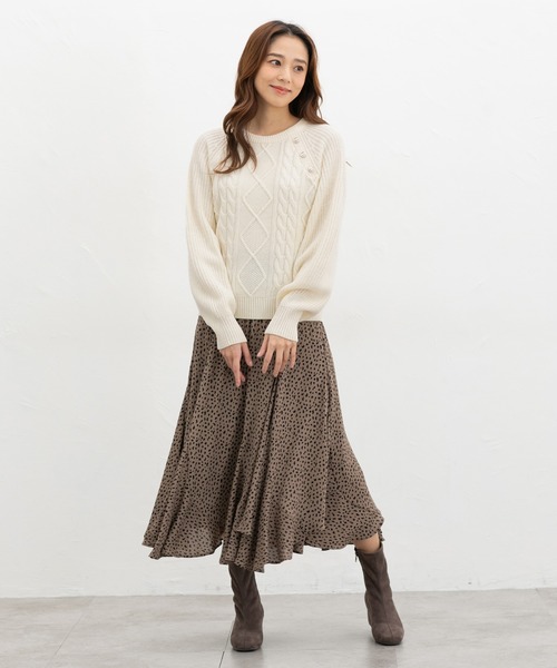 「Honeys」 長袖ニット S ネイビー レディース_画像3