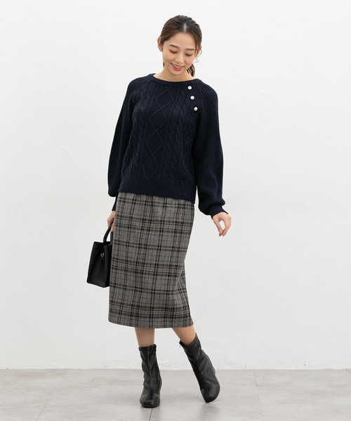 「Honeys」 長袖ニット S ネイビー レディース_画像5