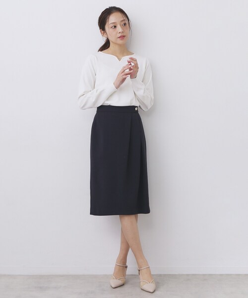 index（インデックス） スカート アシンメトリーストレッチタックス