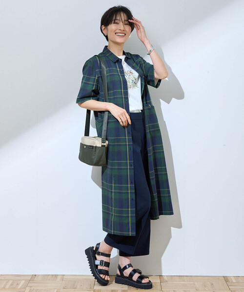 「DECOY SINCE 1981」 半袖ワンピース 9号 ネイビー レディース_画像2