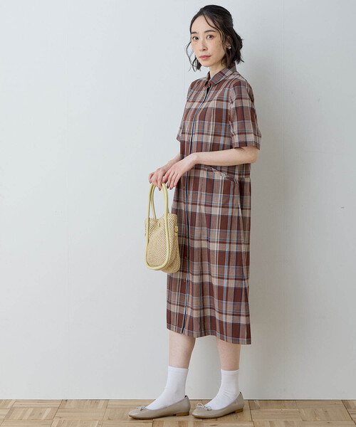 「DECOY SINCE 1981」 半袖ワンピース 9号 ネイビー レディース_画像3