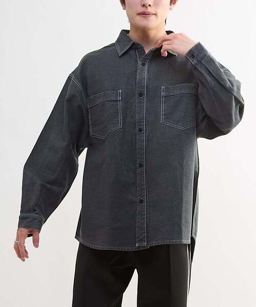 CONVERSE TOKYO ブラウス シャツ STAR PATCH OVERSIZED DENIM SHIRT