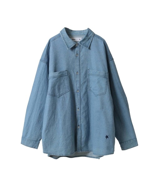 CONVERSE TOKYO ブラウス シャツ STAR PATCH OVERSIZED DENIM SHIRT