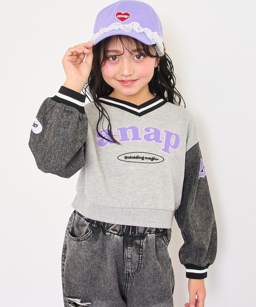 ANAP kids（アナップキッズ） デニム袖 配色切替 スウェット