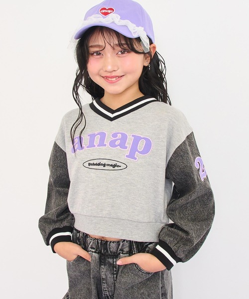 ANAP kids（アナップキッズ） デニム袖 配色切替 スウェット 