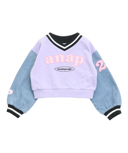 ANAP kids（アナップキッズ） デニム袖 配色切替 スウェット 