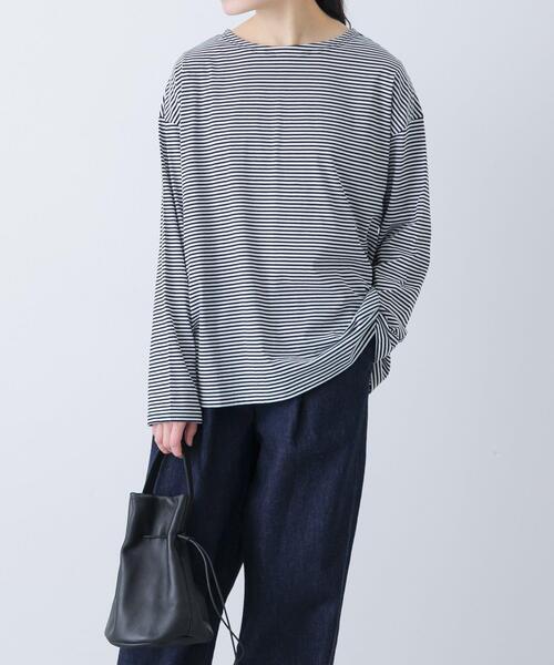 かぐれ tシャツ ハイツイストボーダーカットソー レディース