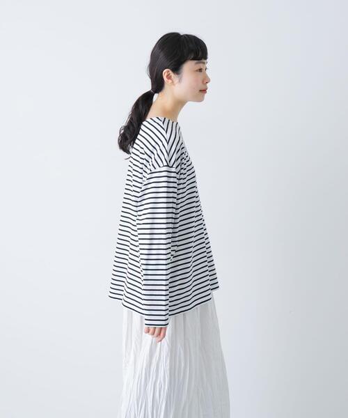 かぐれ tシャツ ハイツイストボーダーカットソー レディース