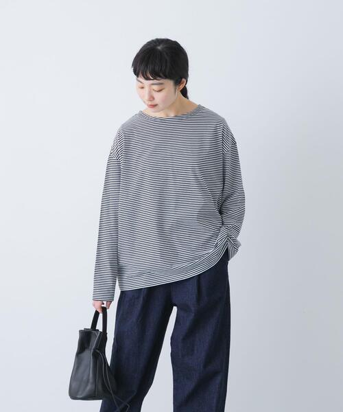 かぐれ tシャツ ハイツイストボーダーカットソー レディース