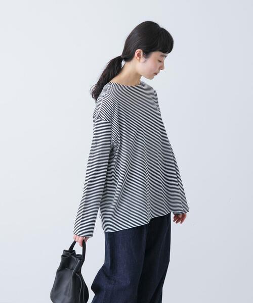 かぐれ tシャツ ハイツイストボーダーカットソー レディース