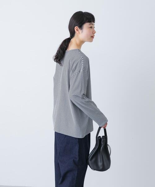 かぐれ tシャツ ハイツイストボーダーカットソー レディース