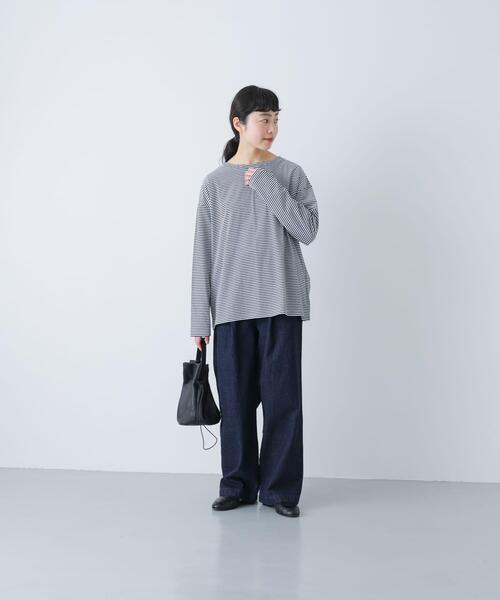 かぐれ tシャツ ハイツイストボーダーカットソー レディース