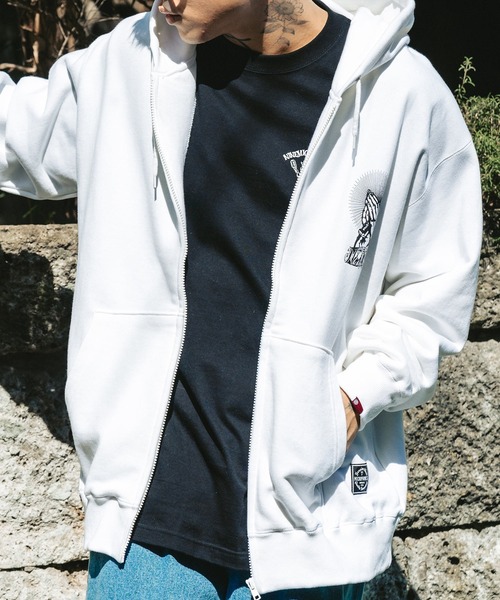 「NineMicrophones」 プルオーバーパーカー SMALL ホワイト メンズ_画像6