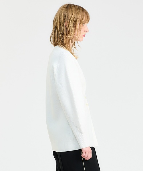 「ESTNATION」 ニットカーディガン FREE オフホワイト レディース_画像3