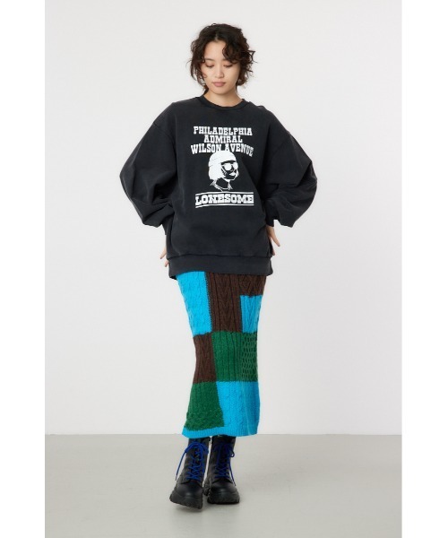 「RODEO CROWNS WIDE BOWL」 スウェットカットソー LARGE チャコールグレー レディース_画像2