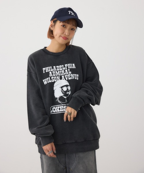 「RODEO CROWNS WIDE BOWL」 スウェットカットソー LARGE チャコールグレー レディース_画像9