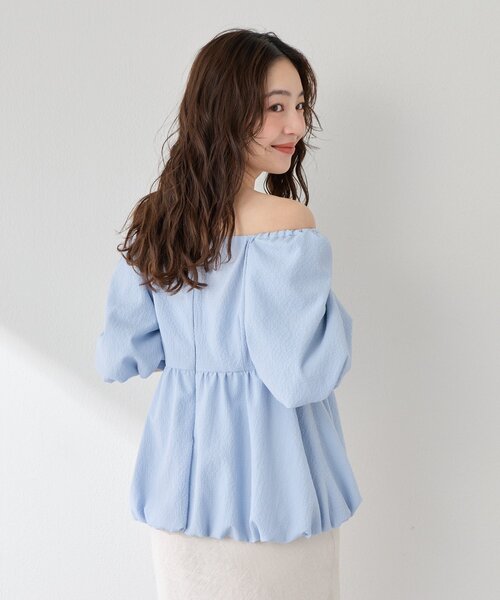 La boutique BonBon バルーンペプラムブラウス La boutique Bonbon（ラブティックボンボン） ブラウス シャツ 「最強