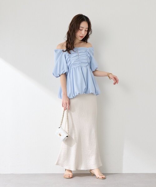 La boutique BonBon バルーンペプラムブラウス La boutique Bonbon（ラブティックボンボン） ブラウス シャツ 「最強
