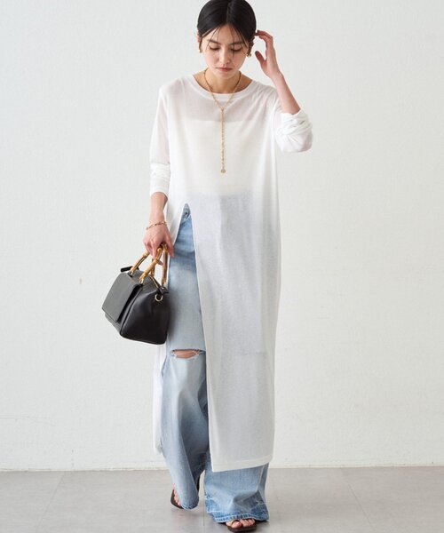 【Loungedress】スリットシャツ　オフホワイト Loungedress】スリットシャツ | OUTLET(アウトレット)レディース | PAL