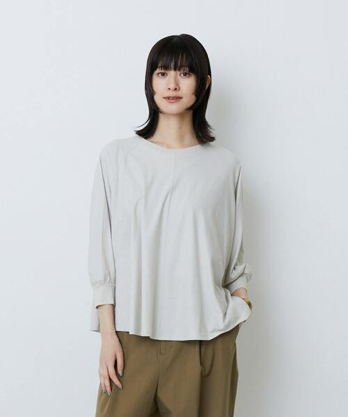 tシャツ コットン強撚天竺Aラインプルオーバー レディースの画像