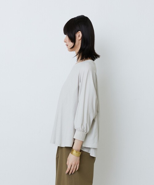 tシャツ コットン強撚天竺Aラインプルオーバー レディースの画像