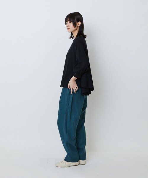 tシャツ コットン強撚天竺Aラインプルオーバー レディースの画像