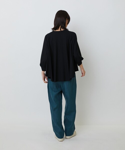 tシャツ コットン強撚天竺Aラインプルオーバー レディースの画像