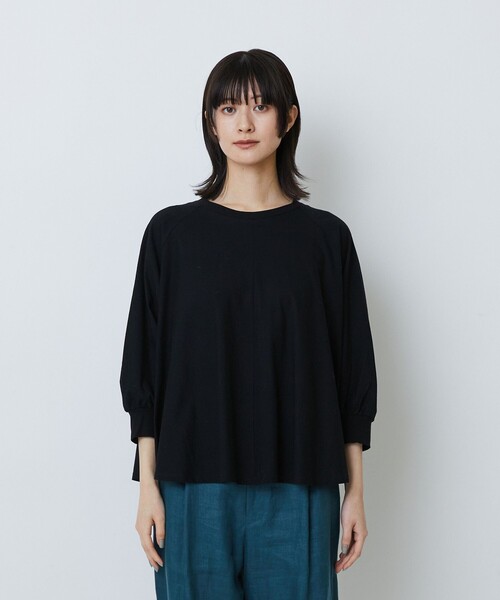 tシャツ コットン強撚天竺Aラインプルオーバー レディースの画像