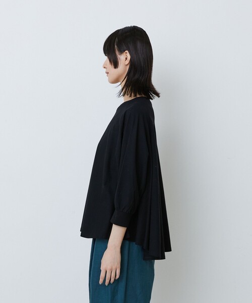 tシャツ コットン強撚天竺Aラインプルオーバー レディースの画像
