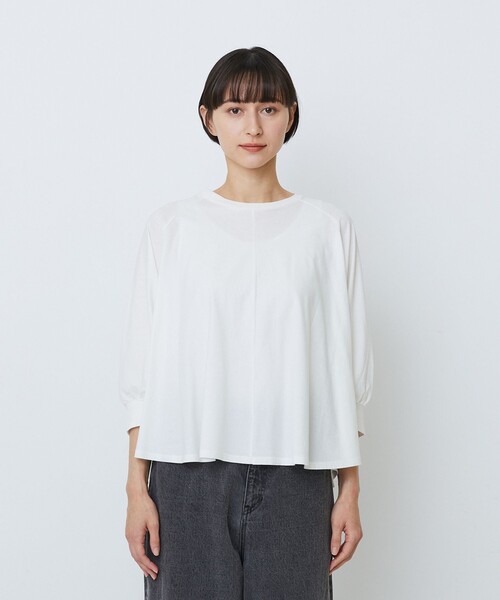 tシャツ コットン強撚天竺Aラインプルオーバー レディースの画像