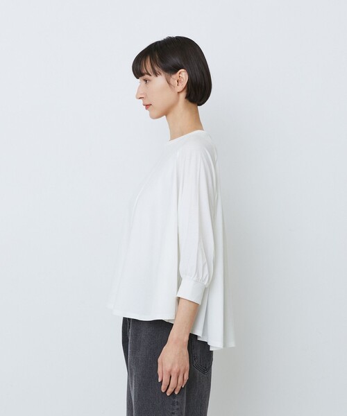 tシャツ コットン強撚天竺Aラインプルオーバー レディースの画像