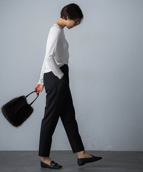 「LAUTREAMONT」 スラックス 9号 ベージュ レディース_画像9