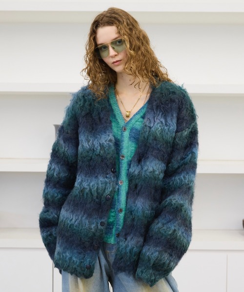 「soerte」 ニットカーディガン 2 ブルー系その他 メンズ_画像5