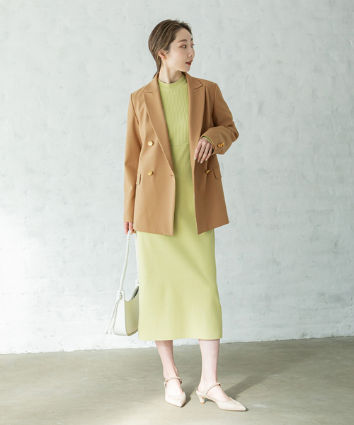 ノーリーズ 美品⭐︎ノーブル　ネイビージャケット　36 NOLLEY'S （ネイビー ノーカラージャケット エコボイル ジャケット・アウター