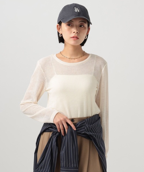 BAYFLOW（ベイフロー） tシャツ シアーカットロングスリーブプル