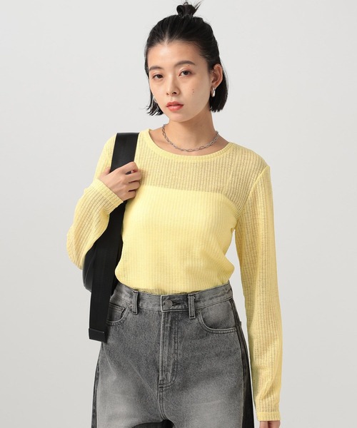 BAYFLOW（ベイフロー） tシャツ シアーカットロングスリーブプル