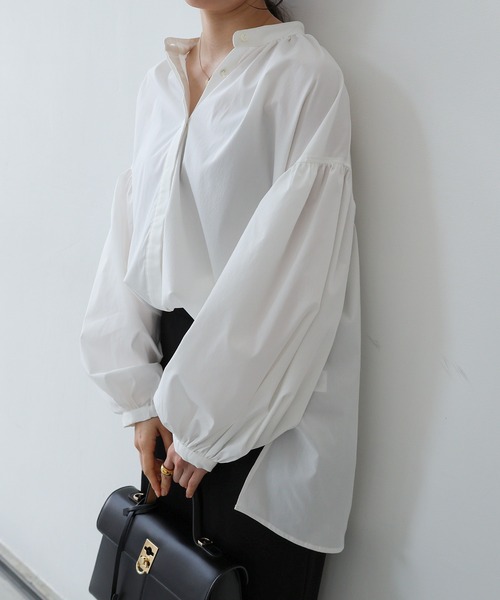 「evernavy」 長袖ブラウス M ライトブルー レディース_画像6