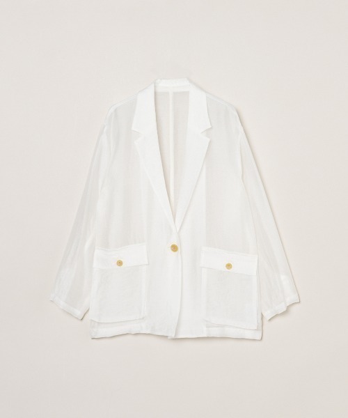 three dots シャイニーシャツジップアップフーディ ベージュ S three dots(スリードッツ)｜シャイニーシャツジップアップフーディ
