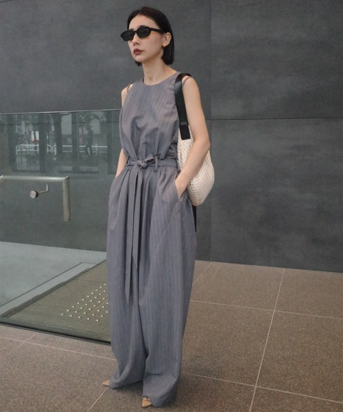 Ameri（アメリ） オールインワン COLOR PINSTRIPE CURVY ROMPERS