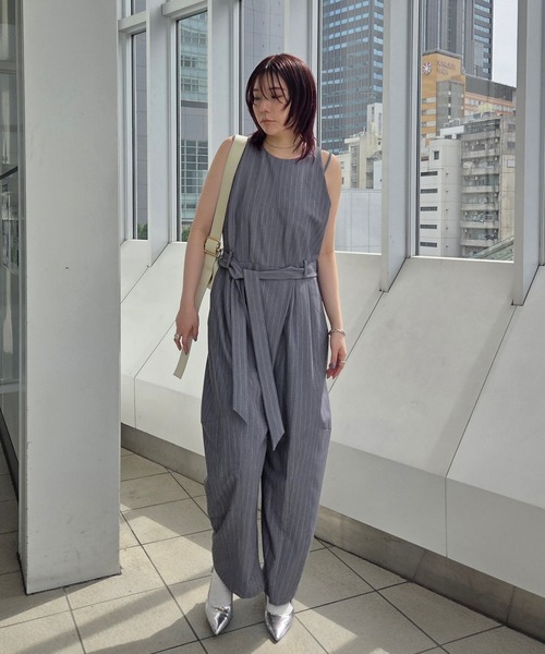 Ameri（アメリ） オールインワン COLOR PINSTRIPE CURVY ROMPERS