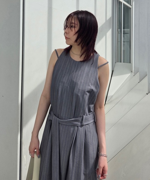 Ameri（アメリ） オールインワン COLOR PINSTRIPE CURVY ROMPERS