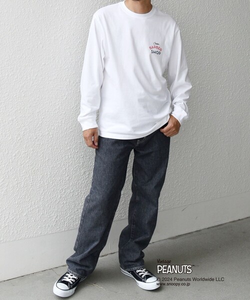 「PEANUTS」 長袖Tシャツ LARGE ホワイト メンズ_画像3